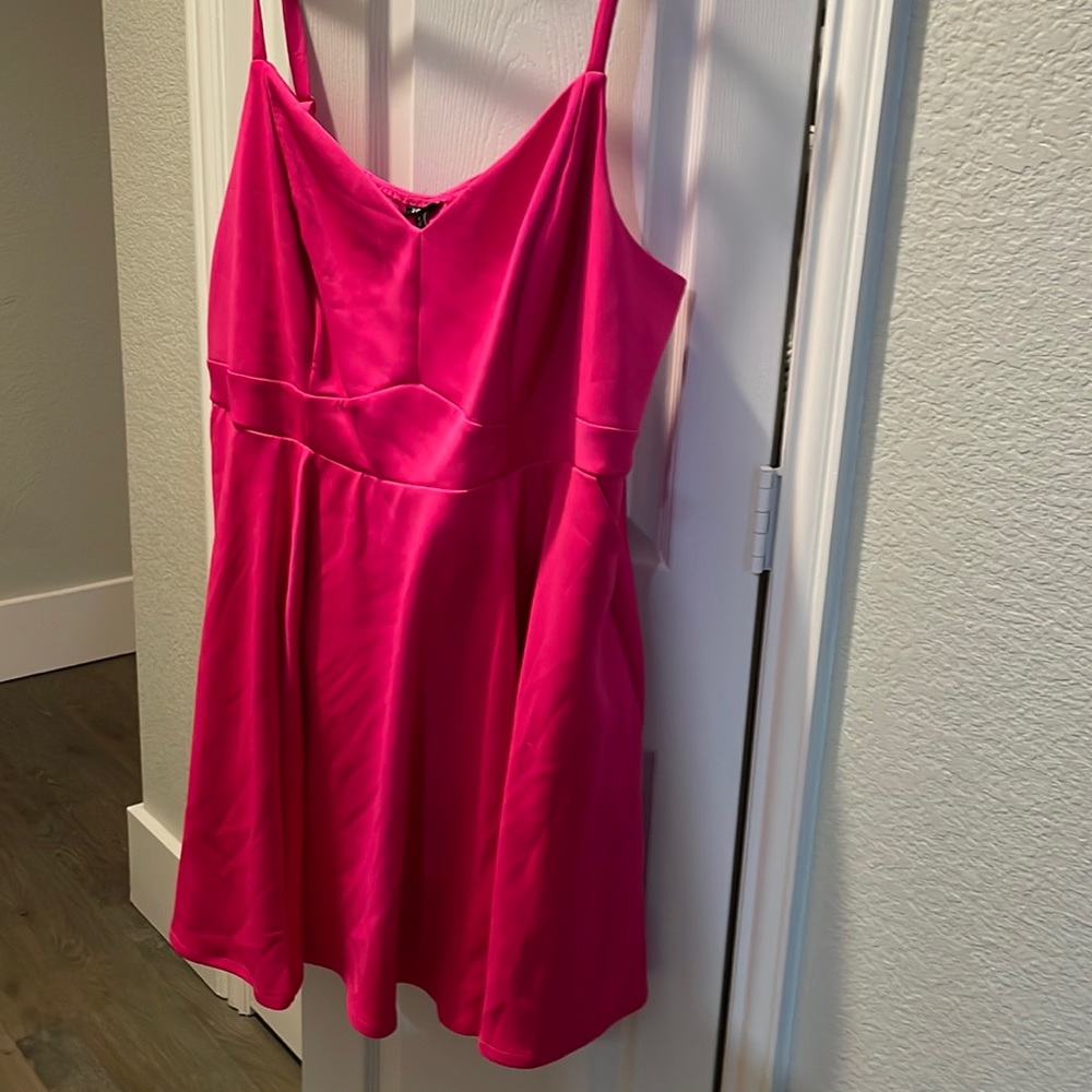 Hot pink adjustable dress
